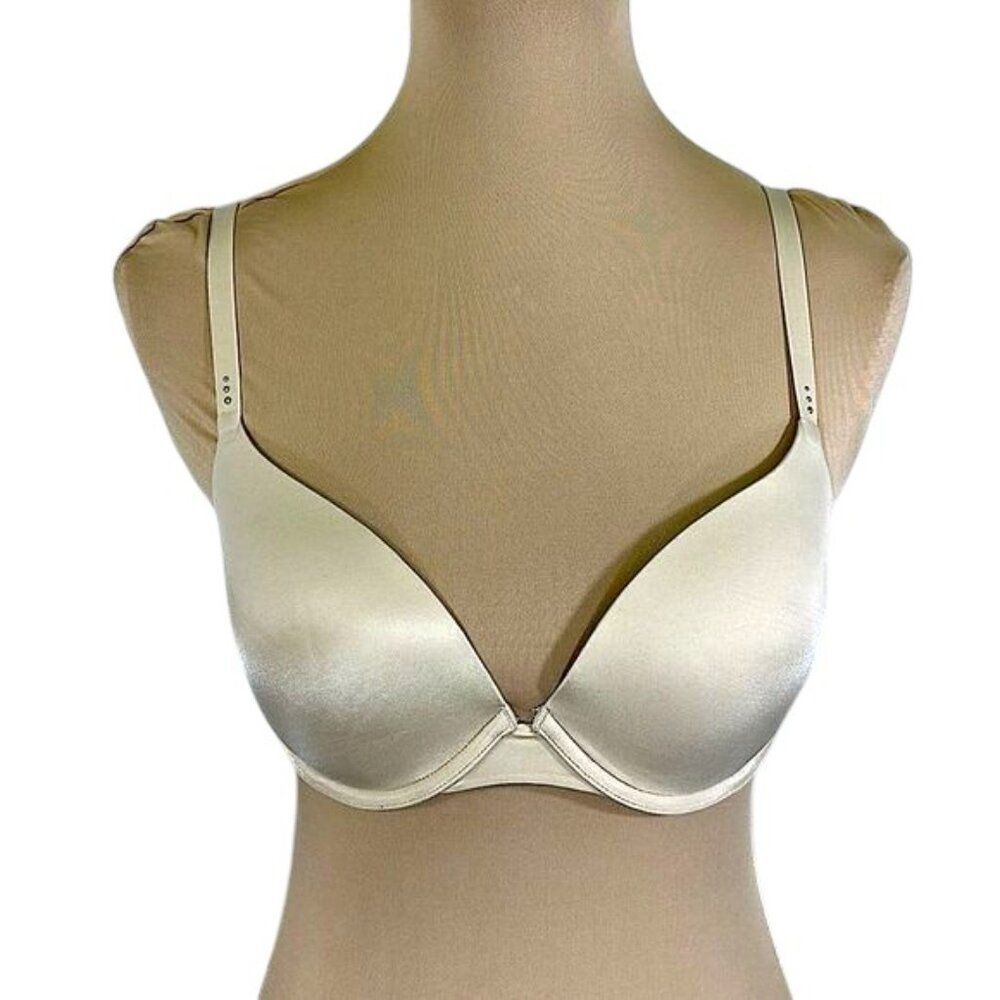 Victoria Secret Bra 34D Push Up Underwire Demi Lift Nude Beige
